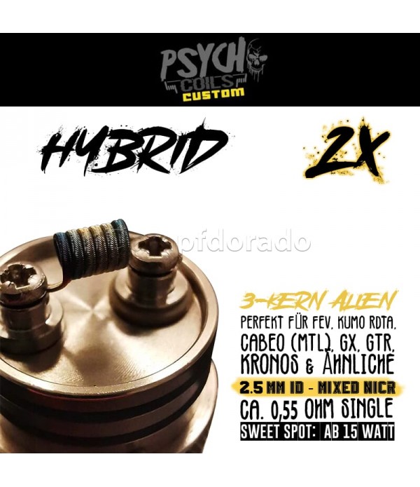 2 x Psycho Coils Hybrid Handmade Coils